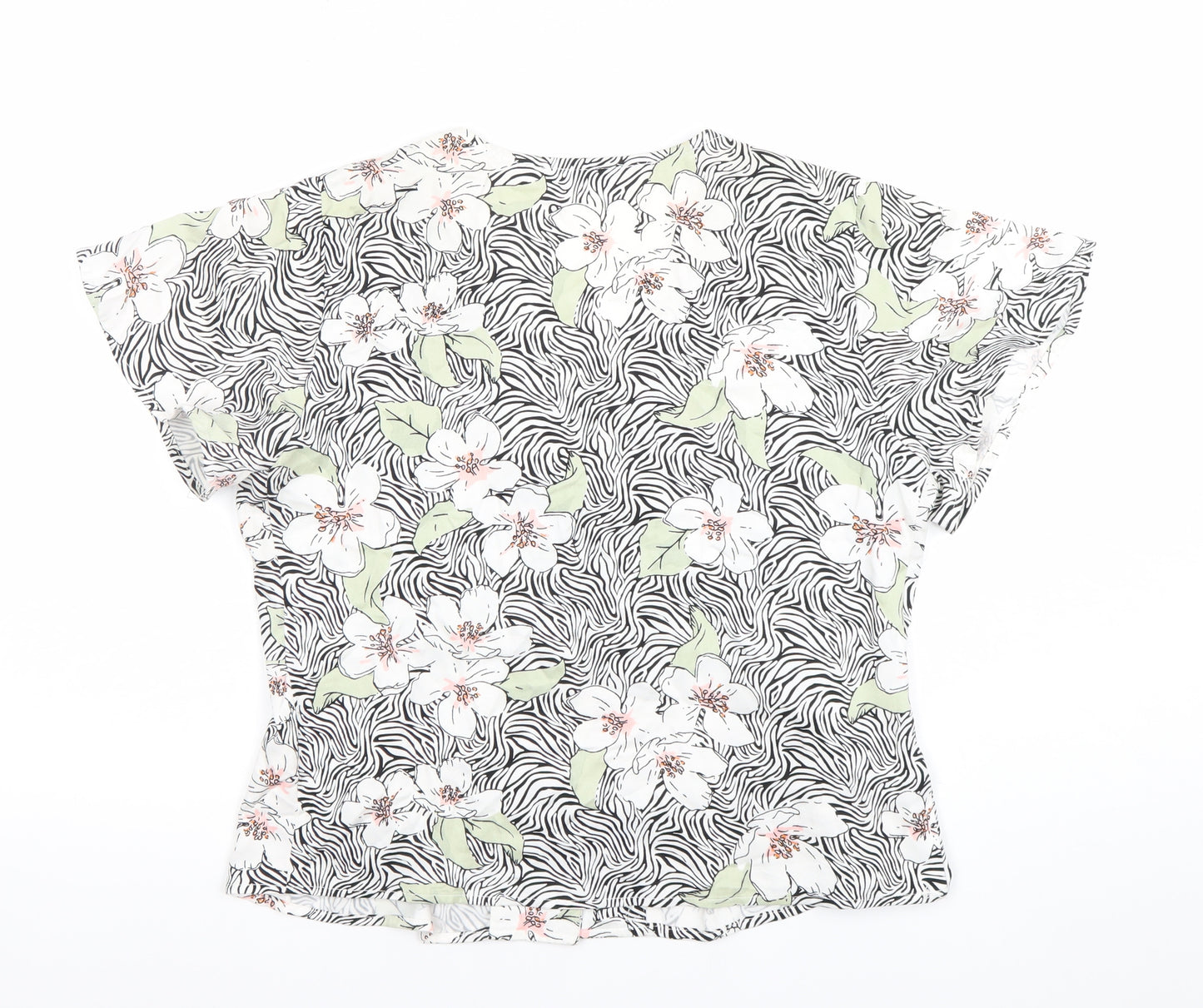 Esprit Women’s Multicoloured Floral Viscose Short Sleeve Blouse Size 8