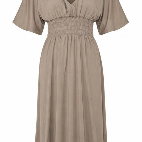 Sweetgirl Women’s Brown Midi Fit & Flare V-Neck Dress Size S