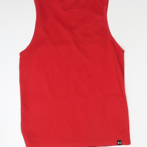 Baxyboy & Sports Men's Red Striped Basketball Tank Top Size S