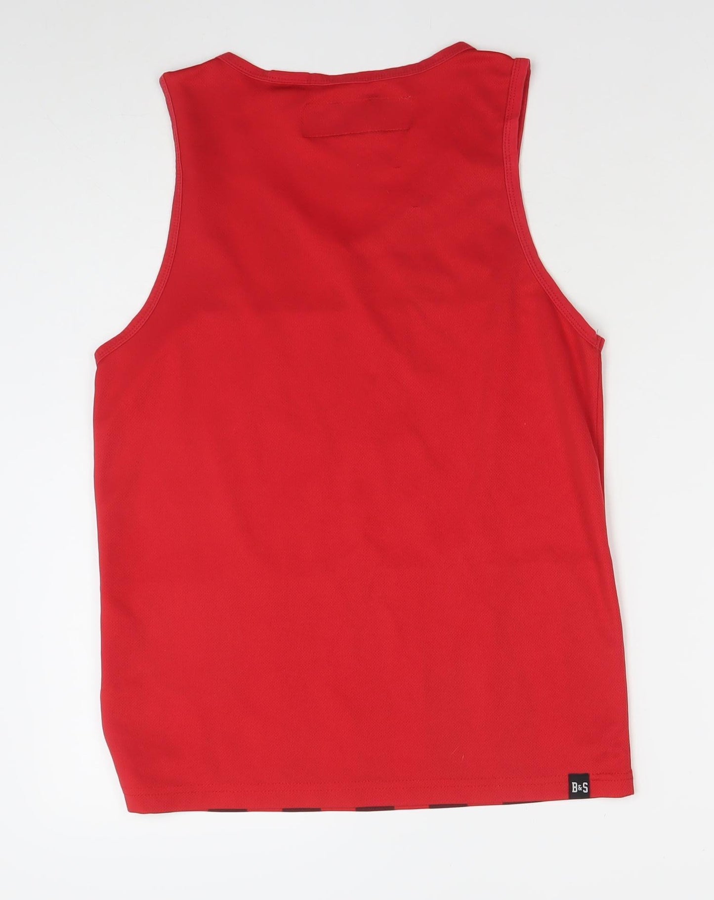 Baxyboy & Sports Men's Red Striped Basketball Tank Top Size S