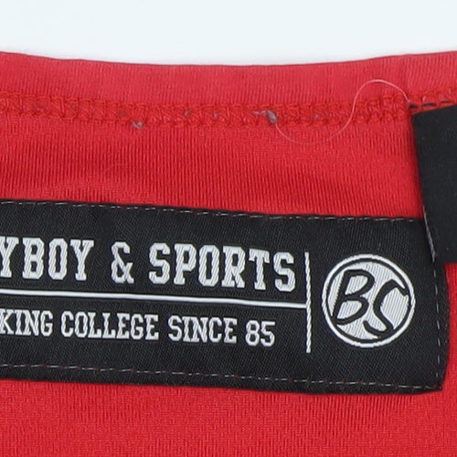 Baxyboy & Sports Men's Red Striped Basketball Tank Top Size S