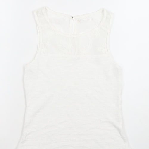 Bershka Women’s White Lace Panel Sleeveless Camisole Top Size S