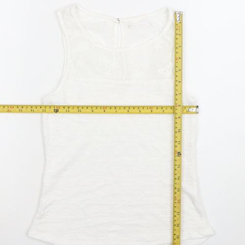 Bershka Women’s White Lace Panel Sleeveless Camisole Top Size S