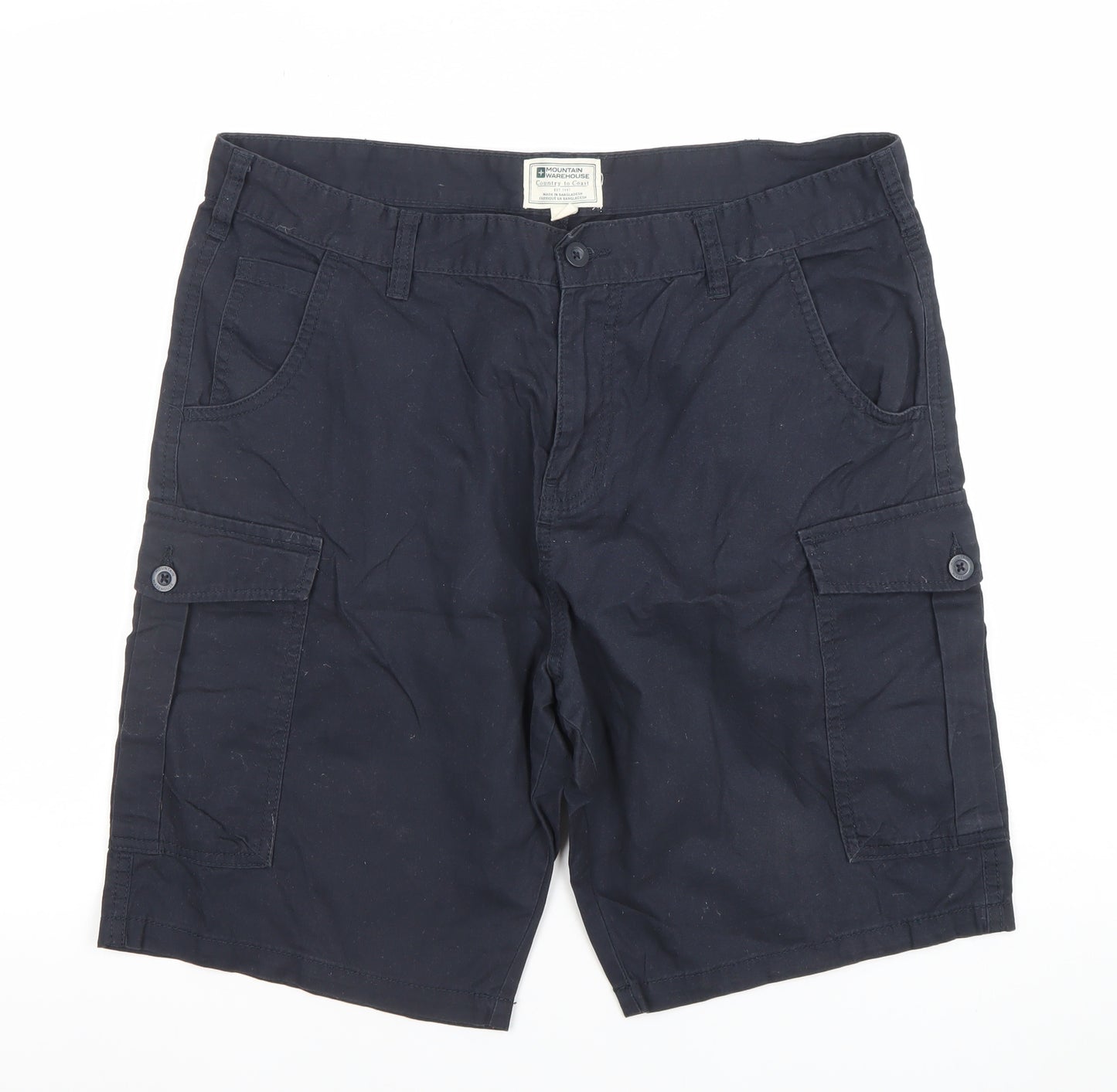 Mountain Warehouse Men's Navy Cargo Shorts Size 34 Cotton Casual