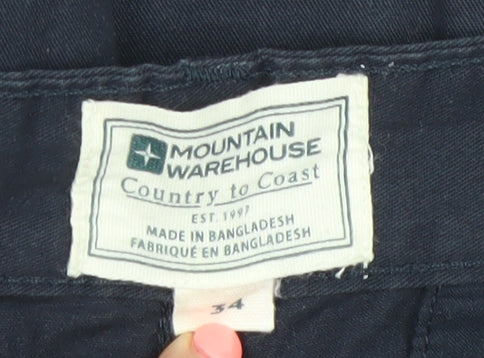 Mountain Warehouse Men's Navy Cargo Shorts Size 34 Cotton Casual