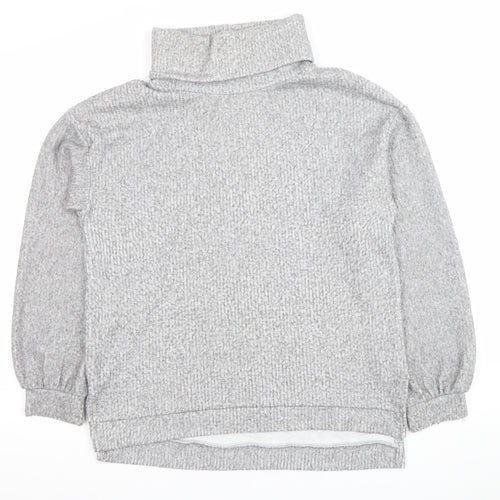 Stradivarius Women Grey Roll Neck Pullover Sweatshirt Size 10
