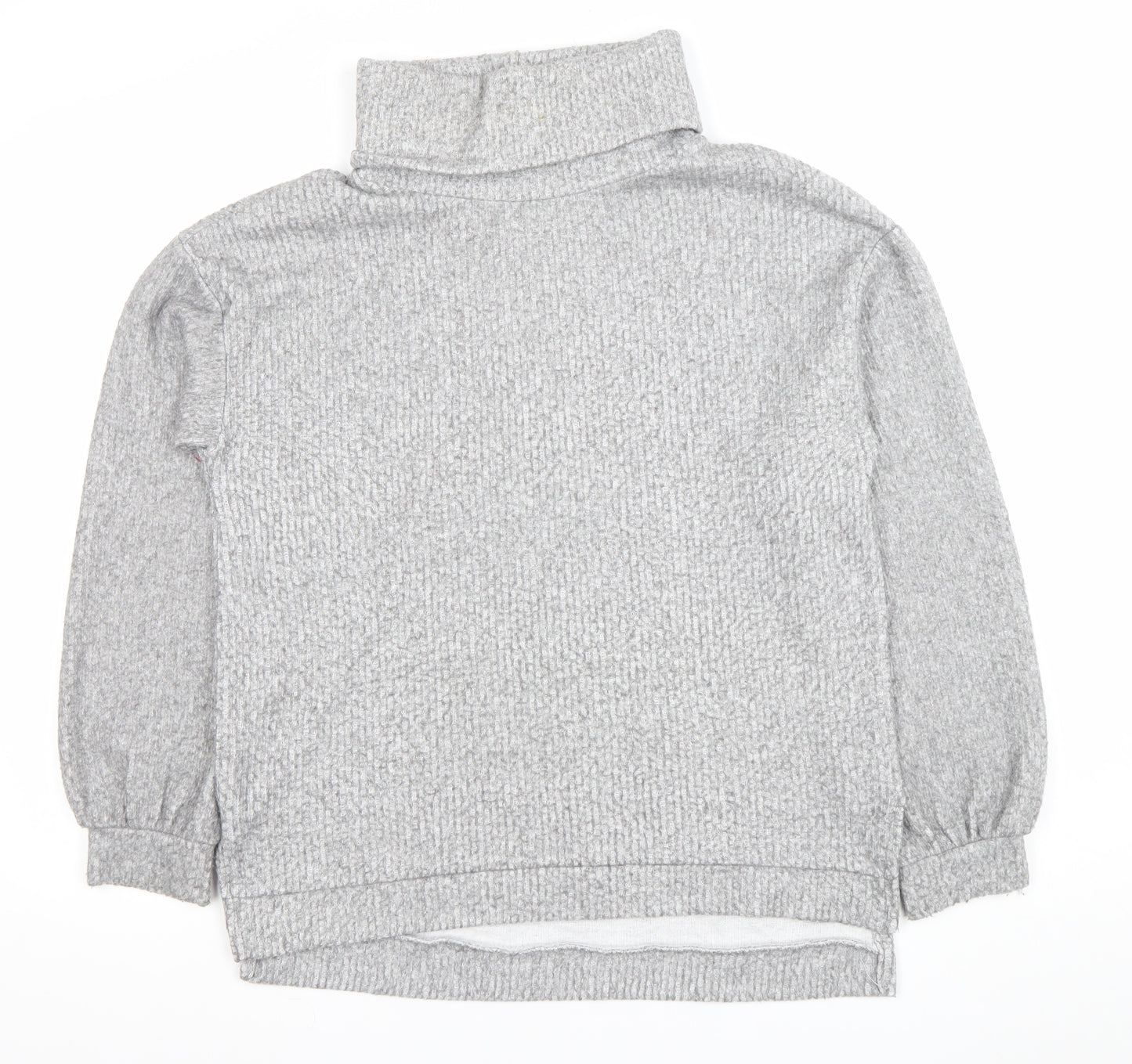 Stradivarius Women Grey Roll Neck Pullover Sweatshirt Size 10