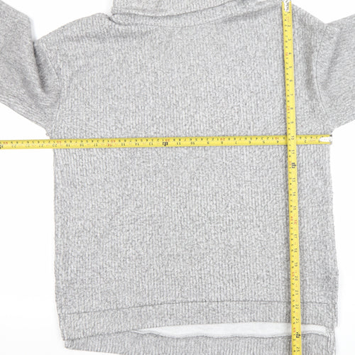 Stradivarius Women Grey Roll Neck Pullover Sweatshirt Size 10