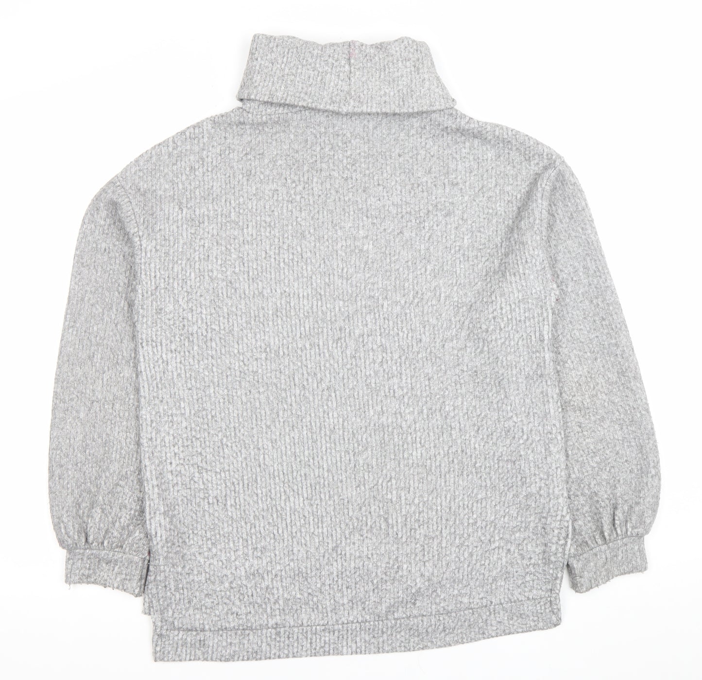 Stradivarius Women Grey Roll Neck Pullover Sweatshirt Size 10