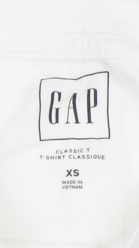 GAP Women's White Classic T-Shirt XS Short Sleeve Cotton Casual