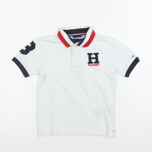 Tommy Hilfiger Boys White Polo Shirt Size 5 Years Embroidered Logo