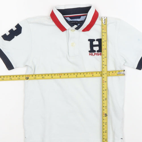 Tommy Hilfiger Boys White Polo Shirt Size 5 Years Embroidered Logo