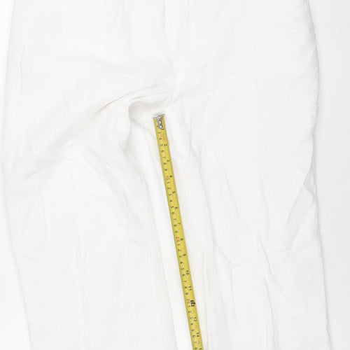 Marks & Spencer Per Una Women’s White Linen Blend Straight Jeans Size 12