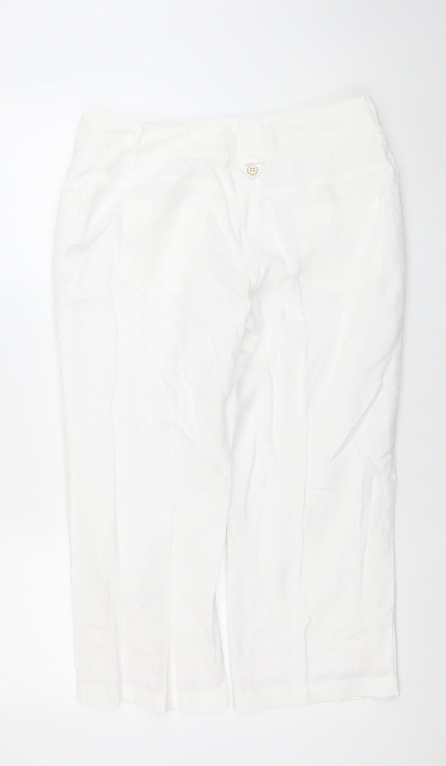 Marks & Spencer Per Una Women’s White Linen Blend Straight Jeans Size 12