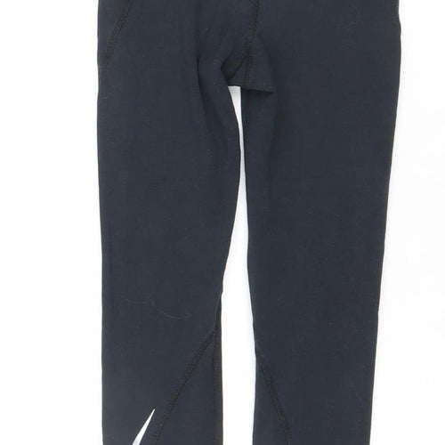 Nike Girls Black Ankle Leggings Size 8-9 Years Activewear