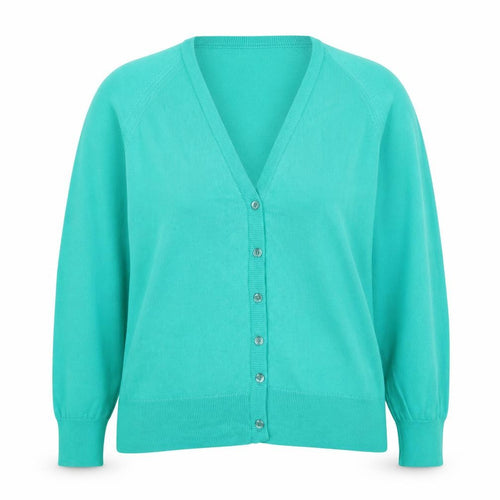Courtelle Women's Green V-Neck Button Cardigan Size 18