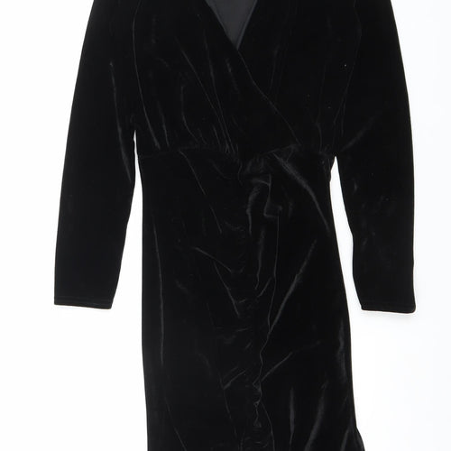 PrettyLittleThing Women’s Black Velvet Bodycon Dress Size 6