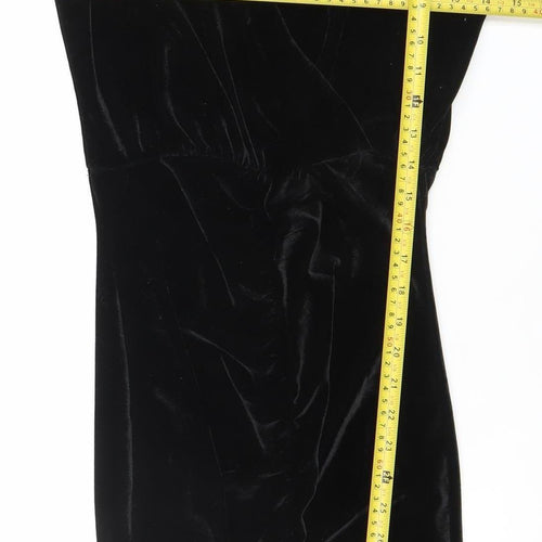 PrettyLittleThing Women’s Black Velvet Bodycon Dress Size 6