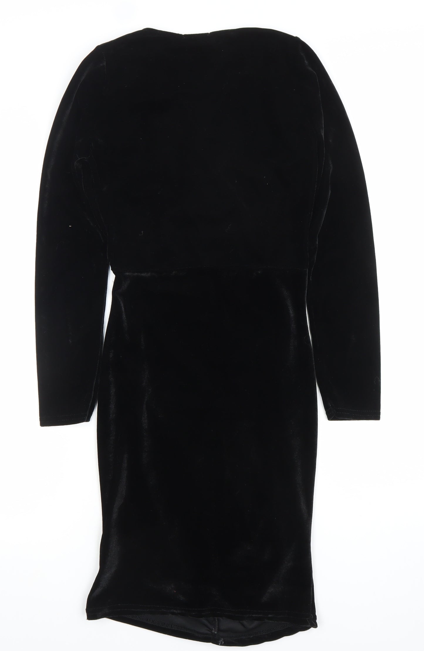 PrettyLittleThing Women’s Black Velvet Bodycon Dress Size 6