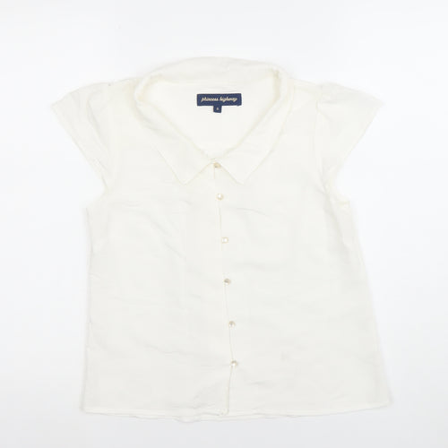 Princess Highway Women’s Ivory Short Sleeve Button-Up Blouse Size 6
