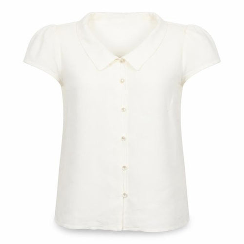 Princess Highway Women’s Ivory Short Sleeve Button-Up Blouse Size 6