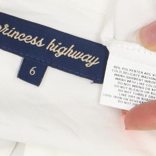 Princess Highway Women’s Ivory Short Sleeve Button-Up Blouse Size 6