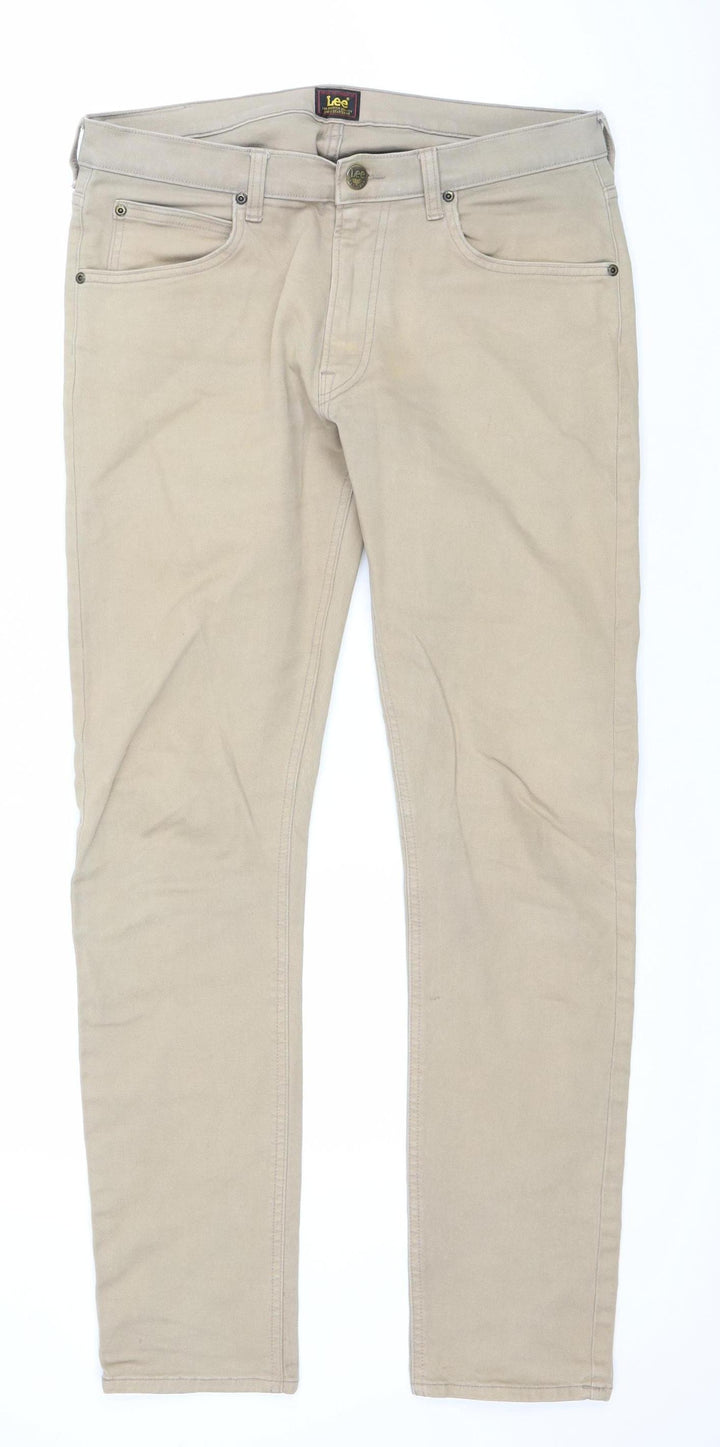 Lee Men's Beige Luke Slim Straight Jeans W32 L32