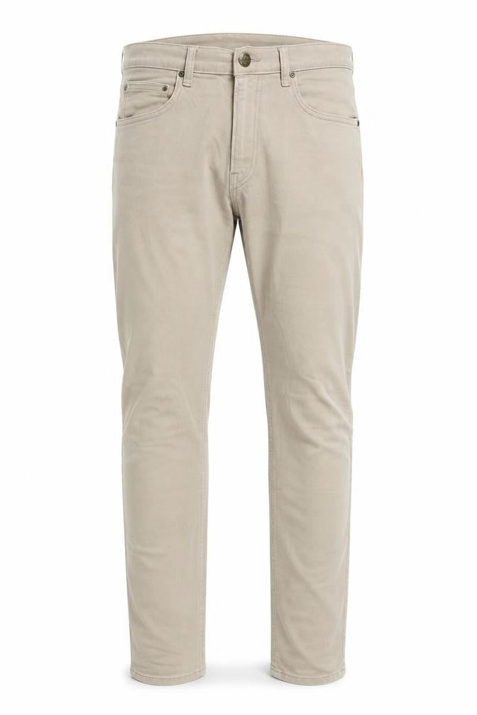 Front view of Lee Men's Beige Luke Slim Straight Jeans W32 L32