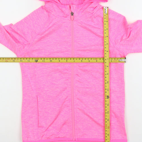 Dunnes Stores Girls Pink Full Zip Hoodie 8-9 Years Lightweight Activewear