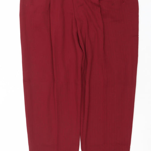 Marks and Spencer Women’s Red Pleated Stretch Trousers Size 14