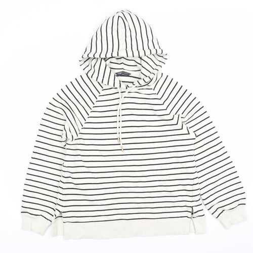 Marks and Spencer Women’s Black & White Stripe Cotton Hoodie UK 6