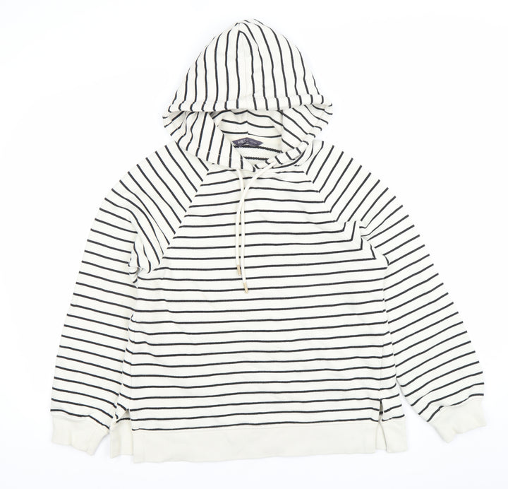 Marks and Spencer Women’s Black & White Stripe Cotton Hoodie UK 6