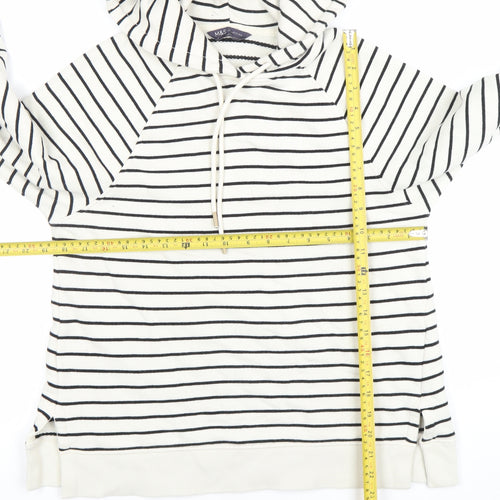 Marks and Spencer Women’s Black & White Stripe Cotton Hoodie UK 6