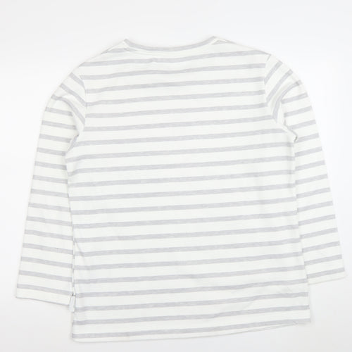 Disney Women's White Striped Mickey Mouse Nightshirt M