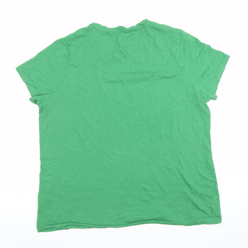 Puma Womens Green XL Basic Crew Neck Cotton T-Shirt