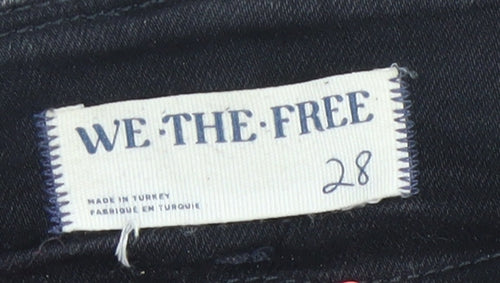 We The Free Women Black Flared Jeans Size 28 Stretch Cotton Blend