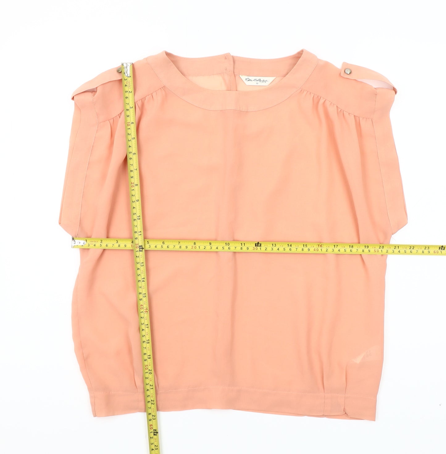 Miss Selfridge Women's Orange Short Sleeve Blouse Size 12