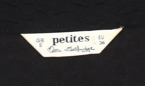 Miss Selfridge Petites Black Off Shoulder Bodycon Dress UK 8