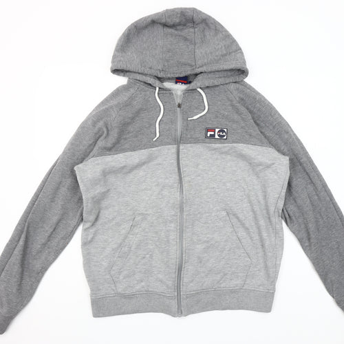Fila Men’s Grey Full Zip Hoodie Size L Regular Fit Sweatshirt