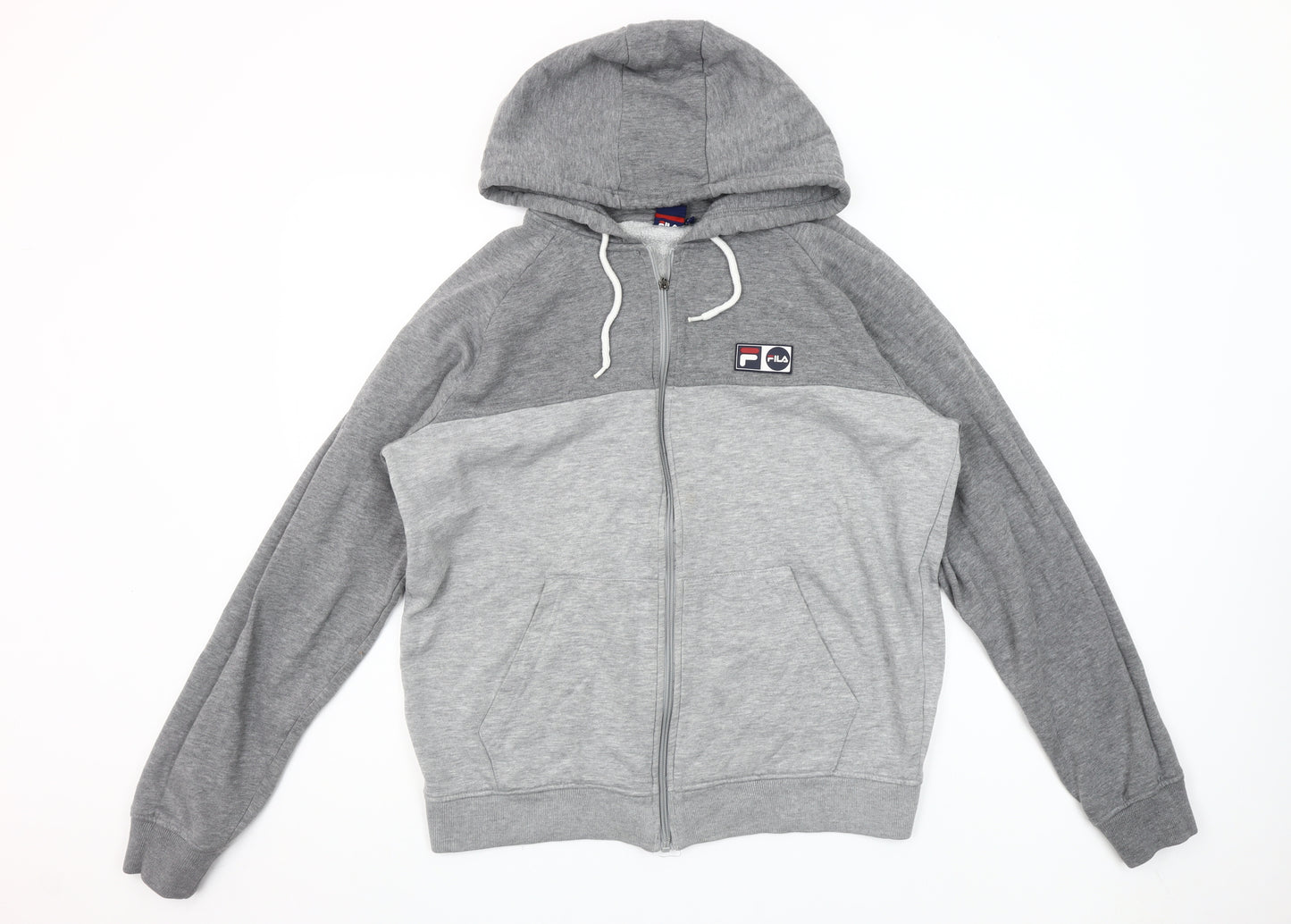 Fila Men’s Grey Full Zip Hoodie Size L Regular Fit Sweatshirt