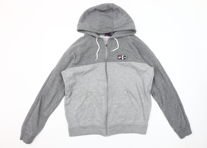 Fila Men’s Grey Full Zip Hoodie Size L Regular Fit Sweatshirt
