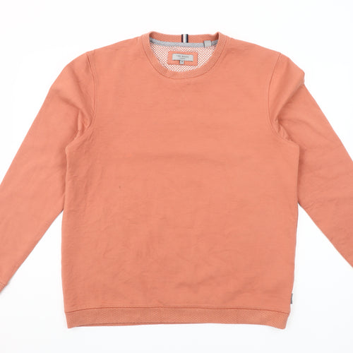 Ted Baker Men's Orange Crew Neck Pullover Sweatshirt Size L