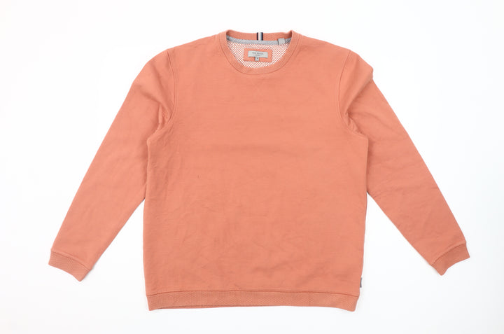 Ted Baker Men's Orange Crew Neck Pullover Sweatshirt Size L