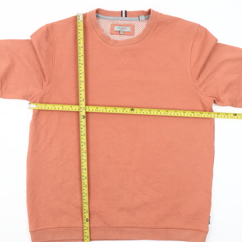 Ted Baker Men's Orange Crew Neck Pullover Sweatshirt Size L