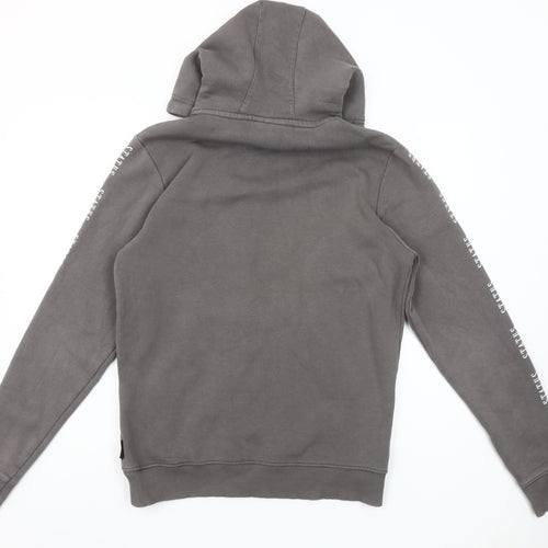 STATUS Men's Grey Pullover Hoodie Size M Logo Graphic Cotton Blend