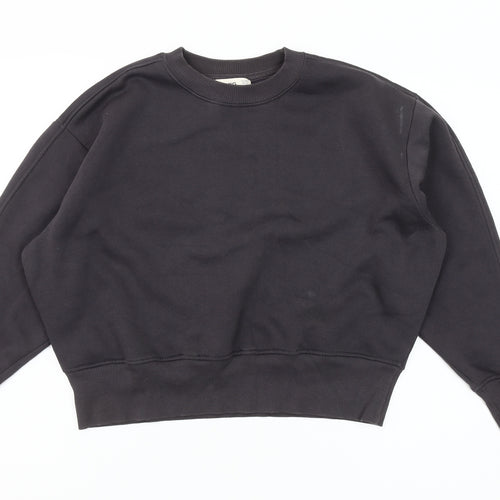 MNG Women's Black Cotton Blend Pullover Sweatshirt Size S