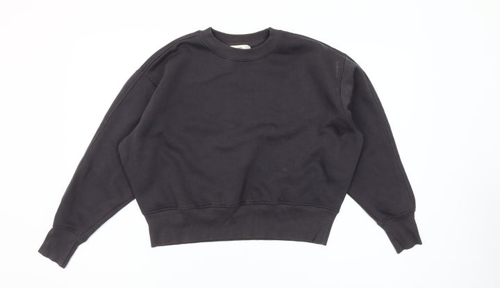 MNG Women's Black Cotton Blend Pullover Sweatshirt Size S