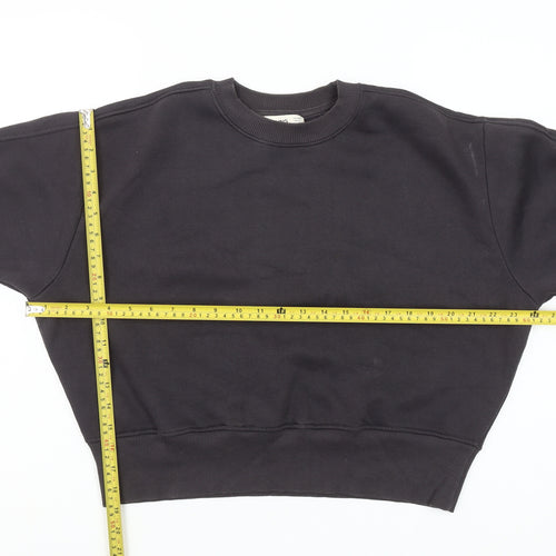 MNG Women's Black Cotton Blend Pullover Sweatshirt Size S