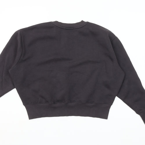 MNG Women's Black Cotton Blend Pullover Sweatshirt Size S