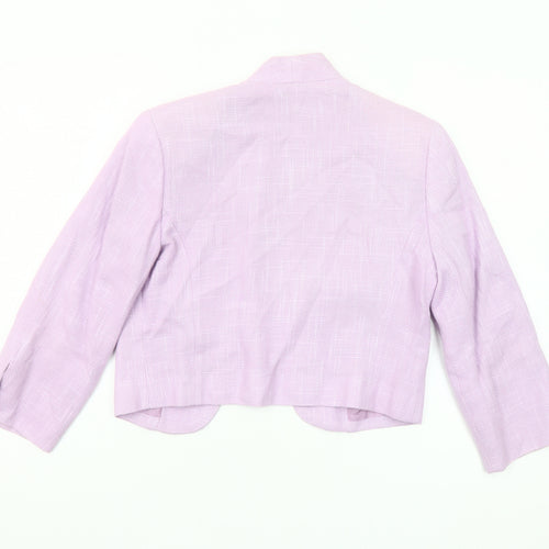 Karida Women’s Lilac Cropped Blazer Jacket Size 10 Cotton Blend